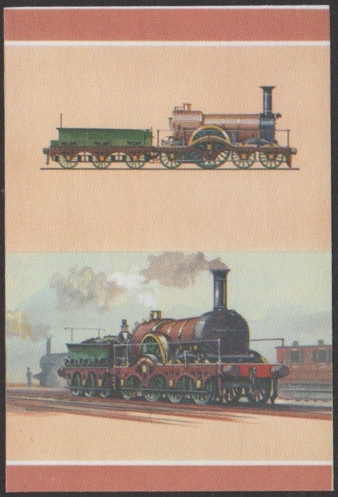 Nui 3rd Series 25c 1847 Iron Duke Class Iron Duke 4-2-2 Locomotive Stamp All Colors Stage Color Proof