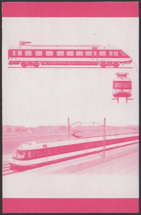 Nui 3rd Series 60c 1973 D.B. Class ET403 4-car set Locomotive Stamp Red Stage Color Proof
