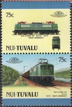 Nui 3rd Series 75c 1973 D.B. Class 151 Co-Co Locomotive Normal Stamp