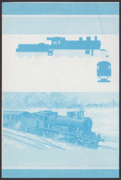 Nukufetau 1st Series 1c 1900 Class XV 4-4-2 Locomotive Stamp Blue Stage Color Proof