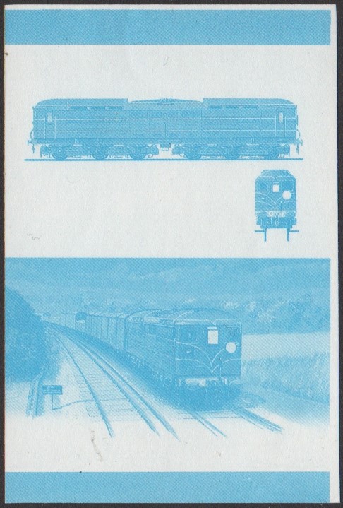 Nukufetau 3rd Series 25c 1941 SR No. CC 1 Co-Co Locomotive Stamp Blue Stage Color Proof