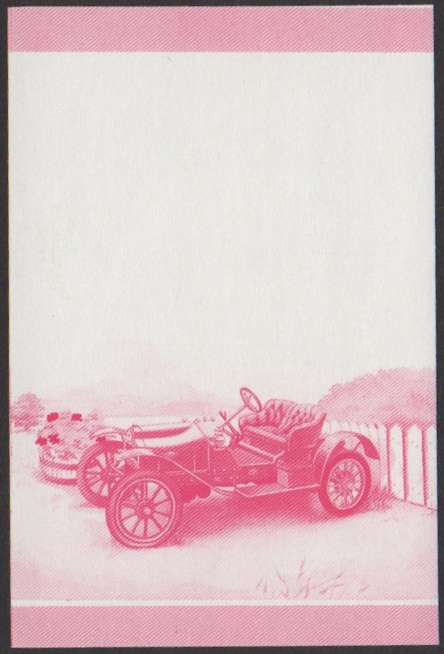 Nukulaelae 2nd Series 10c 1908 Sizaire-Naudin Automobile Stamp Red Stage Color Proof