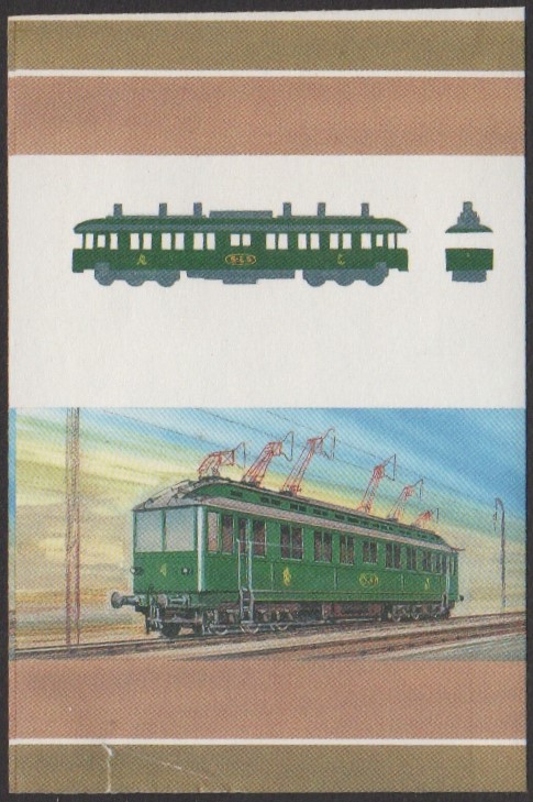 Nukulaelae 3rd Series 25c 1901 Class AEG High Speed Railcar Locomotive Stamp All Colors Stage Color Proof