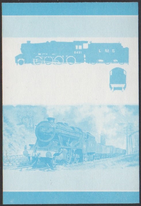 Nukulaelae 4th Series 50c 1936 Class 8F 2-8-0 Locomotive Stamp Blue Stage Color Proof