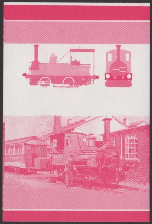 Nukulaelae 4th Series 80c 1857 Shannon 0-4-0T Locomotive Stamp Red Stage Color Proof