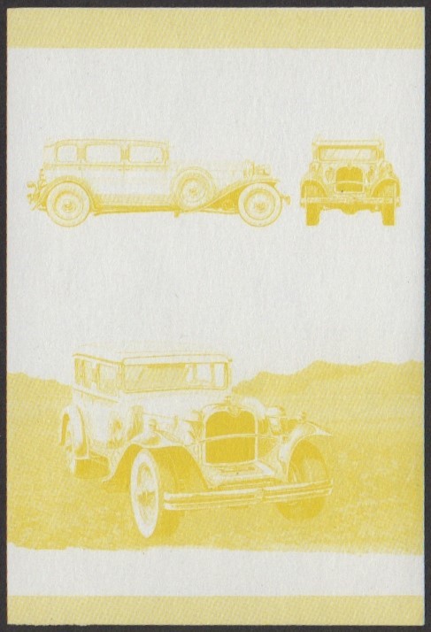 Tuvalu 4th Series 50c 1930 Ruxton Automobile Stamp Yellow Stage Color Proof