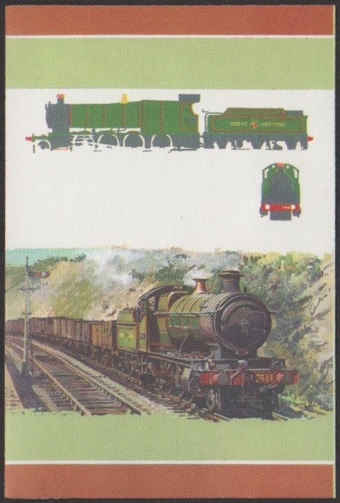 Tuvalu 4th Series 5c 1905 Churchward 28XX Class 2-8-0 Locomotive Stamp All Colors Stage Color Proof