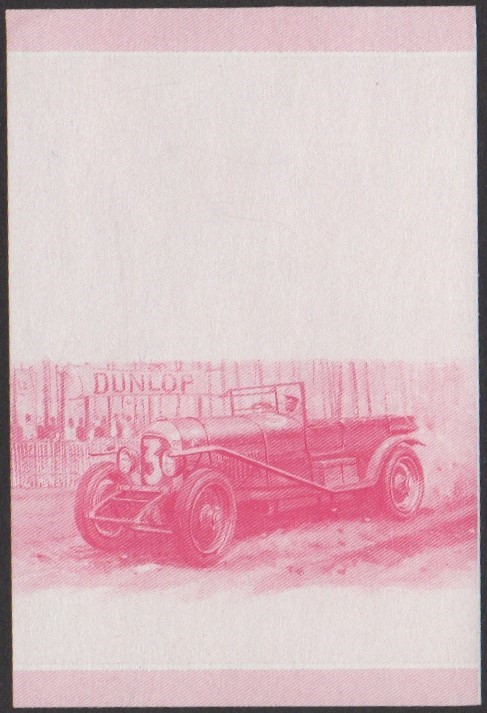 Vaitupu 2nd Series $1.00 1927 Bentley 3-Litre Automobile Stamp Red Stage Color Proof