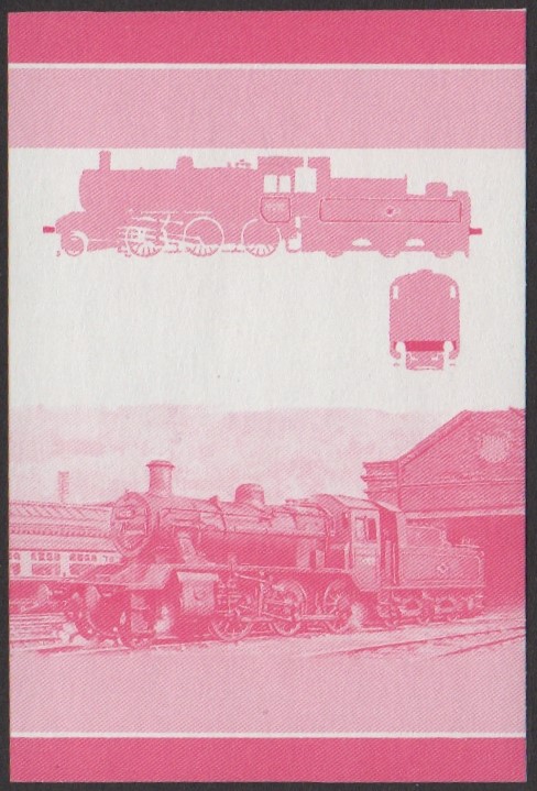 Vaitupu 2nd Series 25c 1954 BR Class 2MT 78022 2-6-0 Locomotive Stamp Red Stage Color Proof