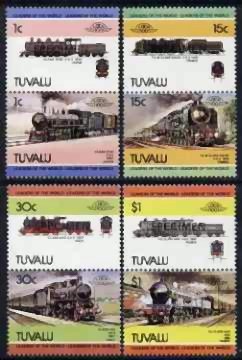 1984 Tuvalu Leaders of the World, Locomotives (3rd series) SPECIMEN Overprinted Stamps
