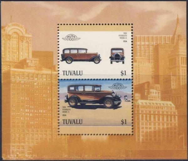 1987 Tuvalu Leaders of the World, Automobiles (5th series) Souvenir Sheet