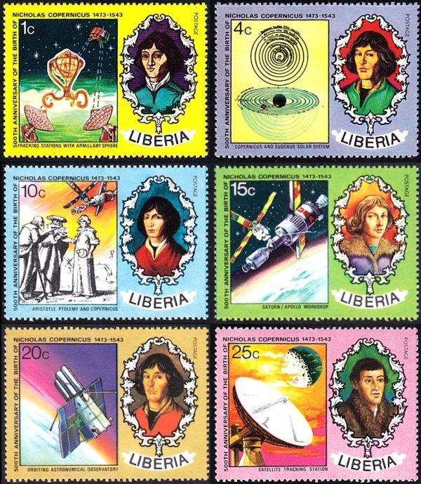 Liberia 1974 300th Anniversary of the Birth of Nicolaus Copernicus Stamps