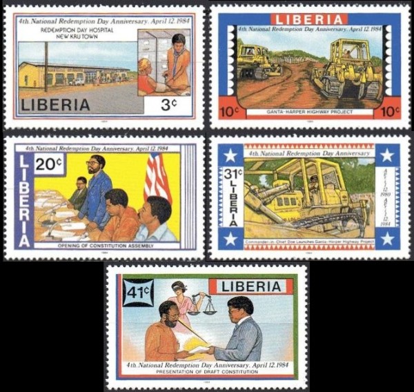 Liberia 1984 4th National Redemption Day Stamps