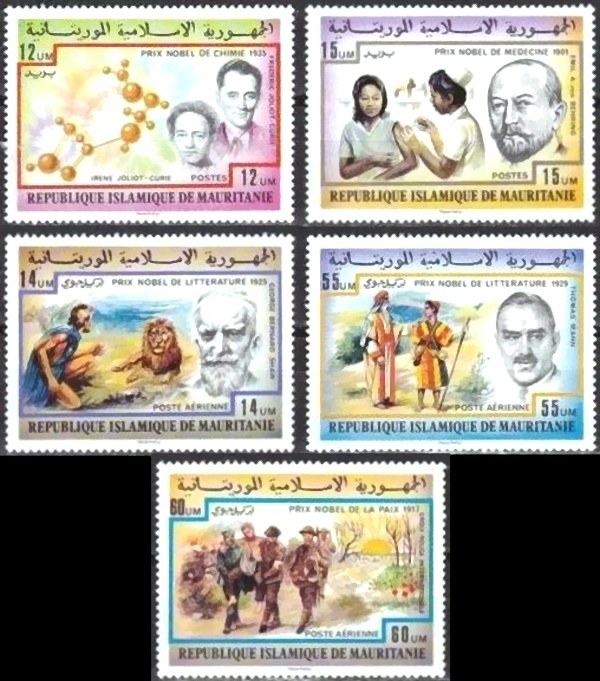 Mauritania 1977 Nobel Prize Winners Stamps