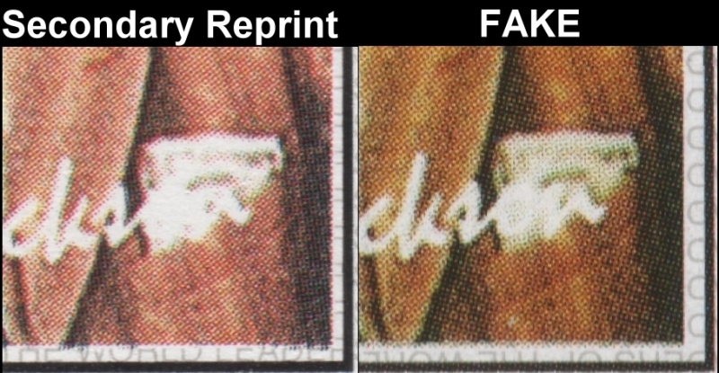 Saint Vincent 1985 Michael Jackson Invert Forgery with Unauthorized Reprint Screen and Color Comparison