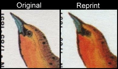 The Forged Unauthorized Reprint Montserrat Birds Scott 582 Printing Comparison