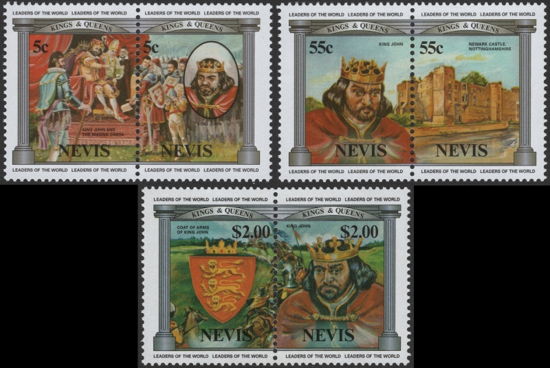 Nevis 1984 Leaders of the World British Monarchs 2nd Series Stamp Forgery Set