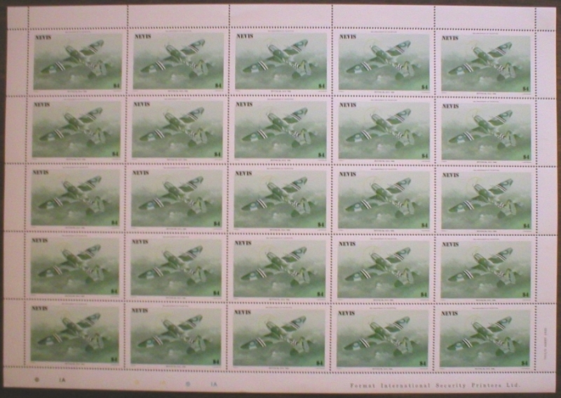 1986 50th Anniversary of the Spitfire $4 Pane of 25