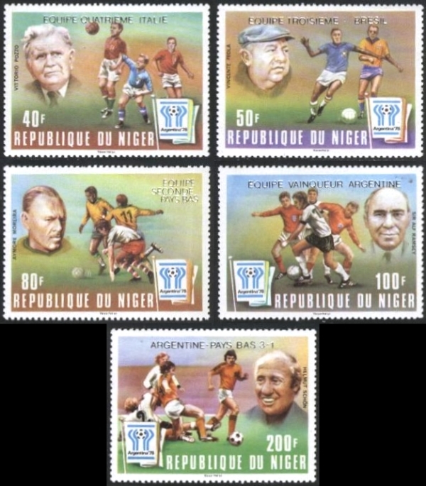 Niger 1978 World Cup Soccer Championship Winners Stamps
