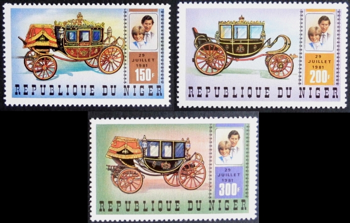 Niger 1981 Royal Wedding of Prince Charles and Lady Diana Stamps