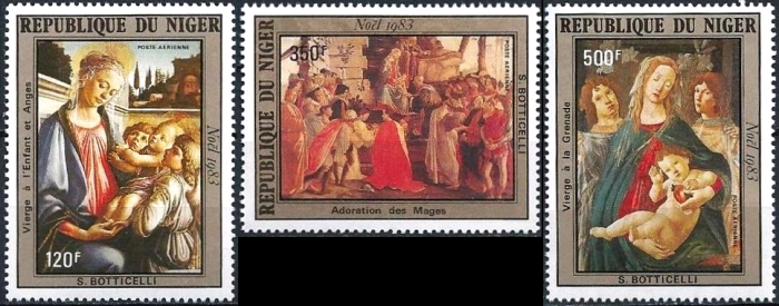 Niger 1983 Christmas, Botticelli Paintings Stamps