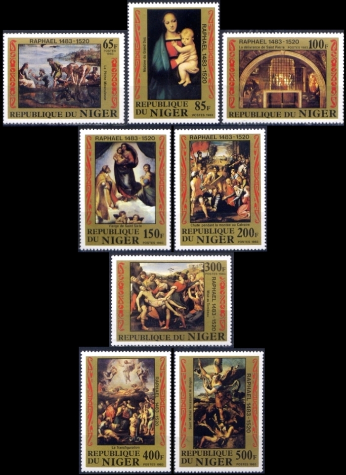 Niger 1983 Raphael Paintings Stamps