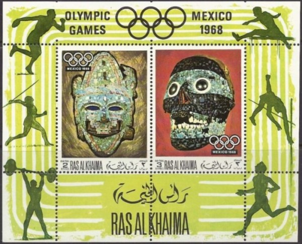 Ras al Khaima 1969 Olympic Games (Mexico 1968 2nd issue) Souvenir Sheet