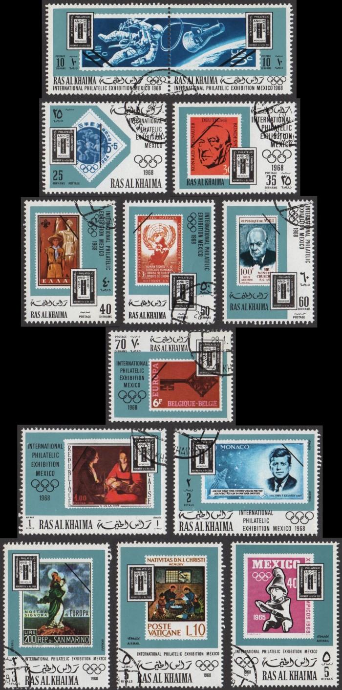 Ras al Khaima 1969 International Philatelic Exhibition (EFIMEX Mexico '68) Stamps