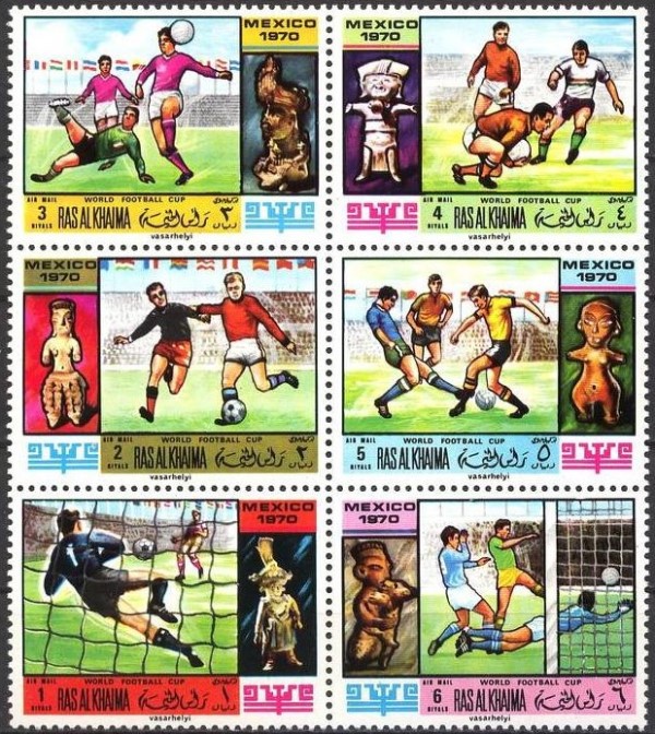 Ras al Khaima 1970 World Soccer Cup Stamps