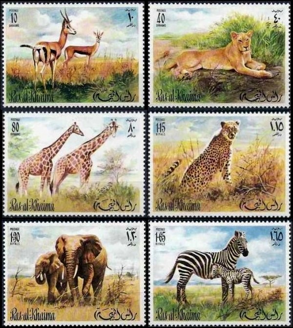 Ras al Khaima 1972 Wild African Animals Stamps