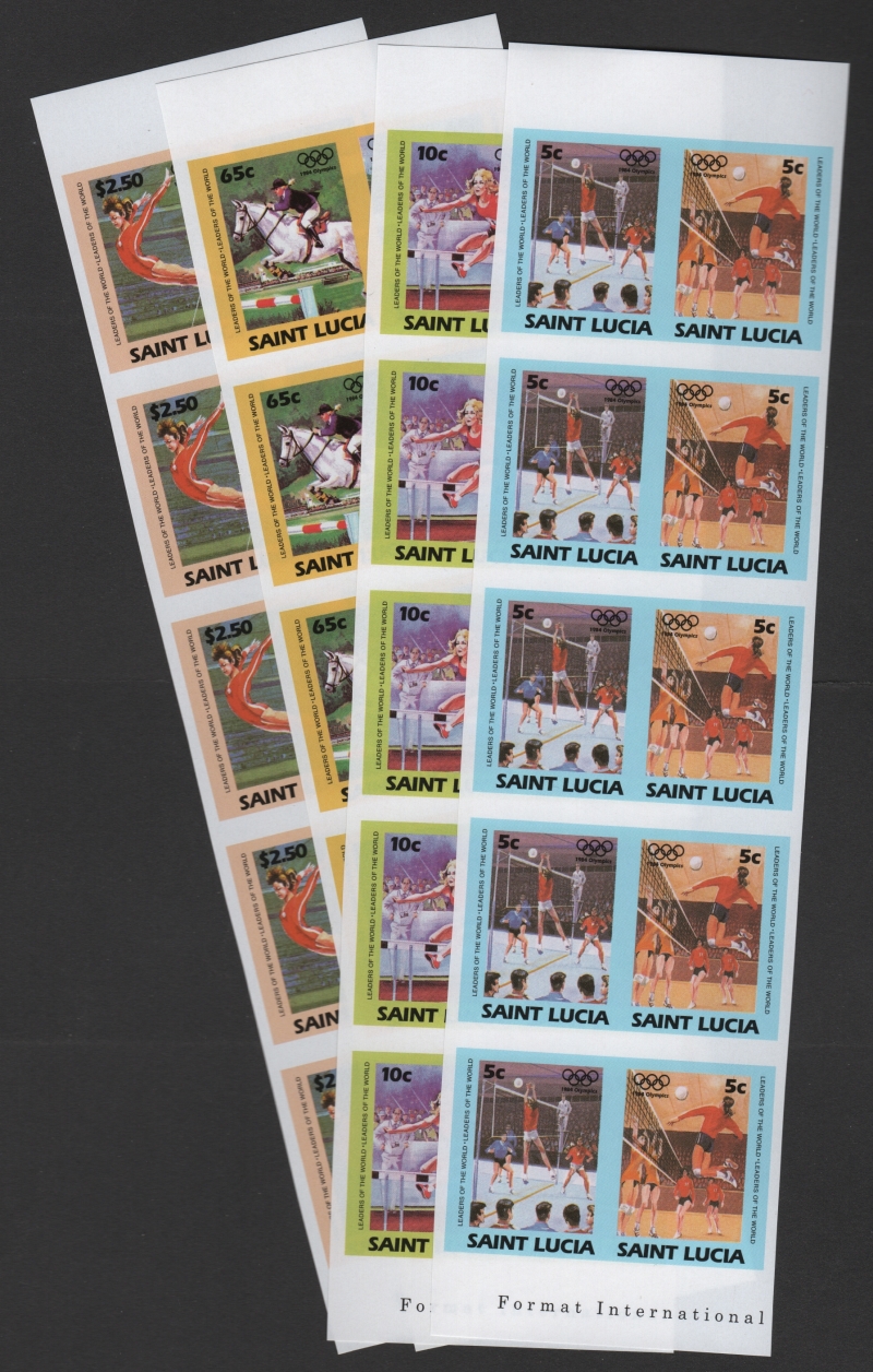 Saint Lucia 1984 Leaders of the World Summer Olympic Games Imperforate Stamp Forgery Set