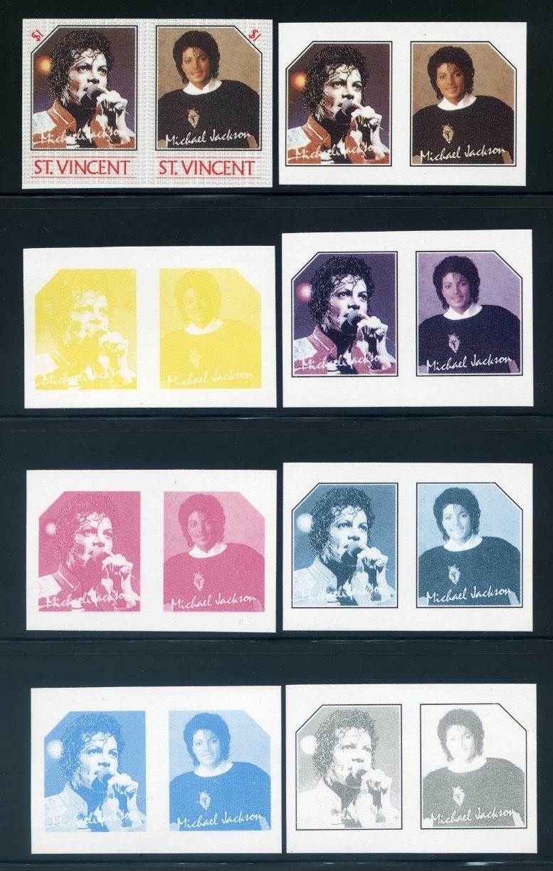 The Forged Unauthorized Reprint Michael Jackson Scott 895 Progressive Color Proofs