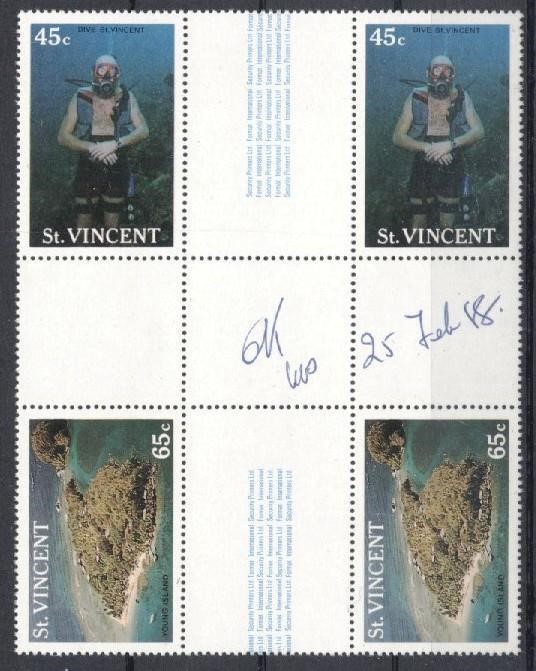 Saint Vincent 1988 Tourism Crossgutter Block