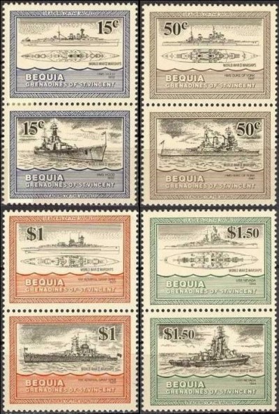 1985 Leaders of the World Warships of the Second World War Stamps