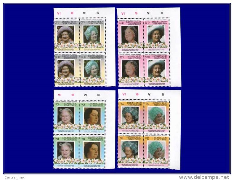 Saint Vincent Grenadines 1985 Queen Elizabeth 85th Birthday Inverted Stamp Forgery Set
