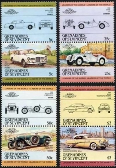 1984 Leaders of the World 1st Series Automobiles Stamps