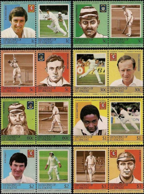 1984 Leaders of the World 1st Series Cricket Players Stamps