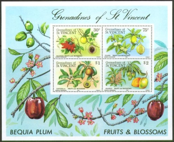 1985 Fruits and Blossoms Souvenir Sheet