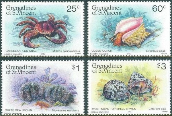 1985 Shell Fish Stamps