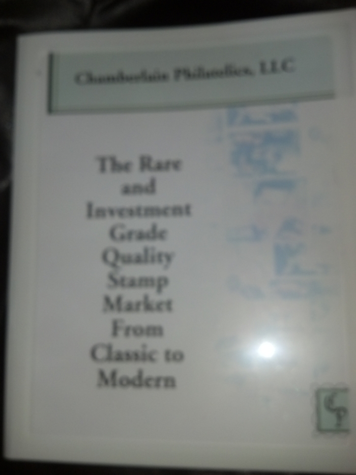 A Chamberlain Philatelics Front Cover