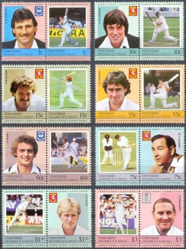 1984 Leaders of the World Cricket Players Stamps