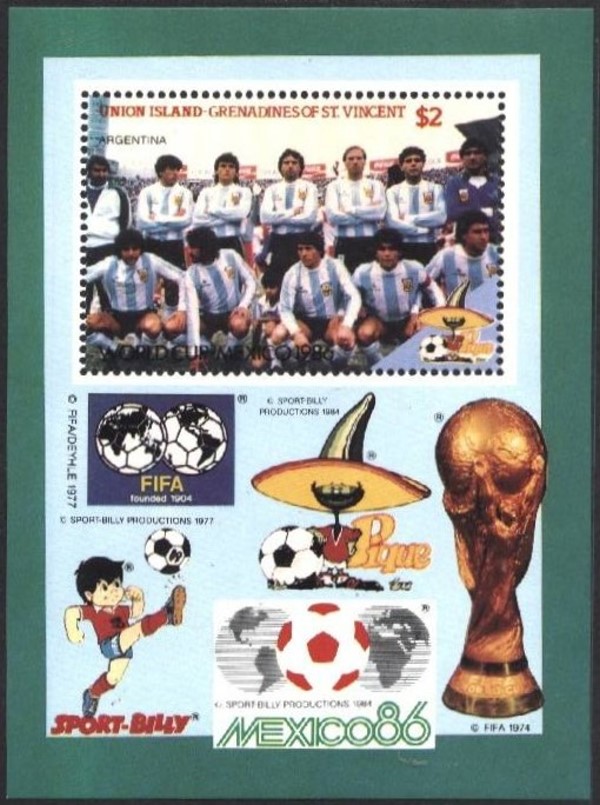 1986 World Cup Soccer Championship in Mexico $2.00 Souvenir Sheet