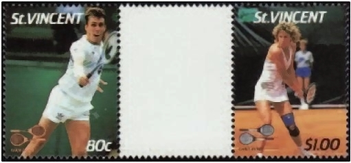 1987 International Lawn Tennis Players Missing Tennis Ball Error Gutter Pair