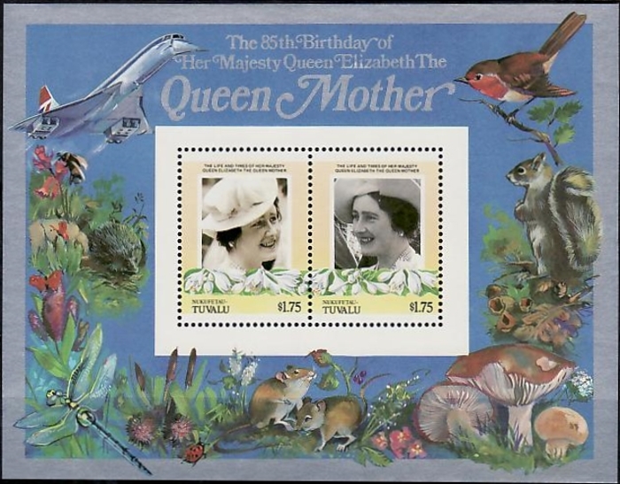 1985 Leaders of the World Life and Times of Queen Elizabeth, The Queen Mother Restricted Printing $1.75 Souvenir Sheet