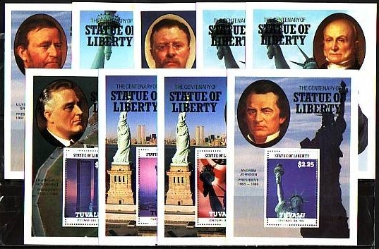 1986 Centenary of the Statue of Liberty Souvenir Sheet Set With White Borders