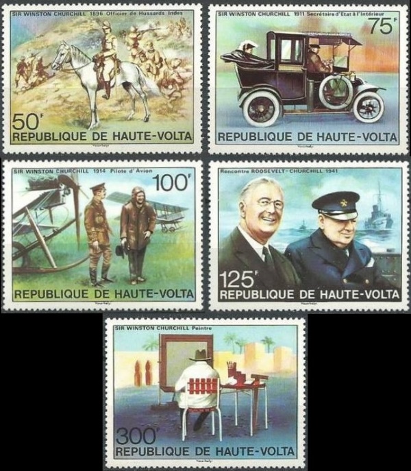 Upper Volta 1975 Birth Centenary of Sir Winston Churchill Stamps