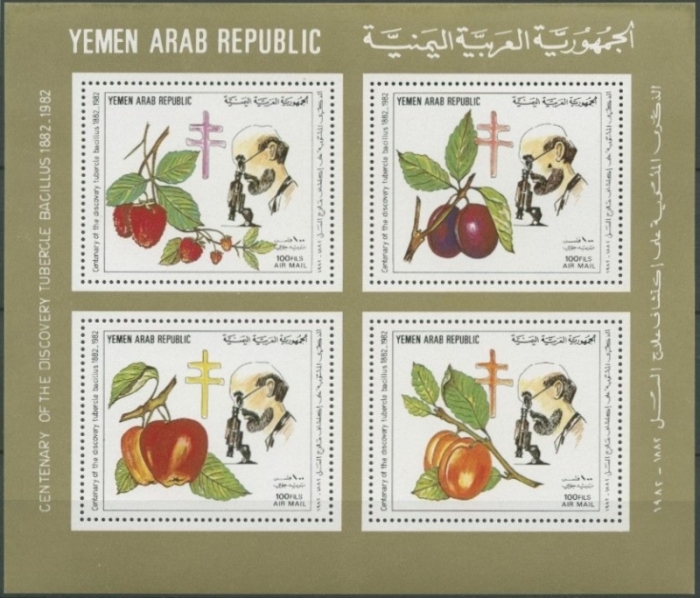 Yemen Arab Republic 1982 Discovery of Tuberculosis Bacillus Block 224 Souvenir Sheet