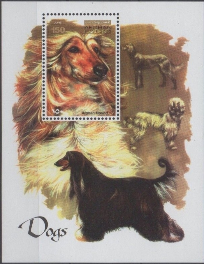 Afghanistan 2003 Dogs Official Stamp Souvenir Sheet Afghanistan 2003 Dogs Official Stamp Souvenir Sheet