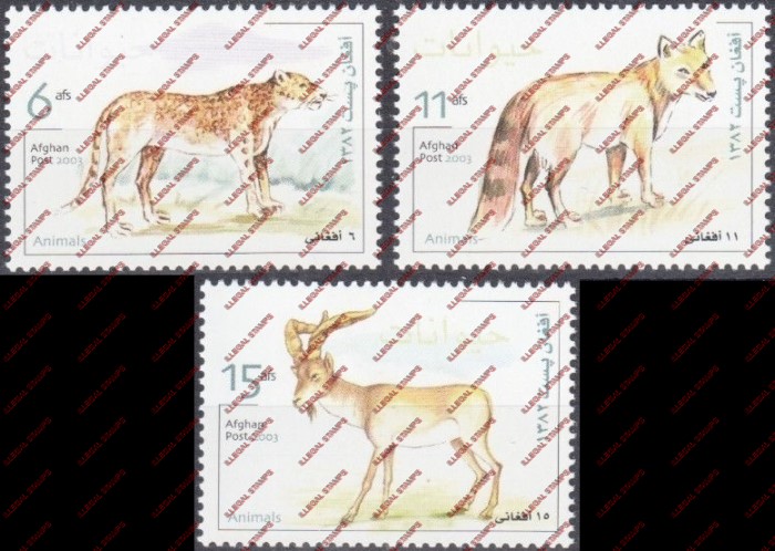 Afghanistan 2003 Animals (WFF) Illegal Stamp Set Afghanistan 2003 Animals (WFF) Illegal Stamp Set