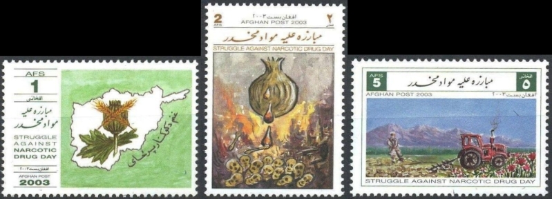Afghanistan 2003 Struggle Against Narcotic Drugs Day Official Stamp Set Afghanistan 2003 Struggle Against Narcotic Drugs Day Official Stamp Set